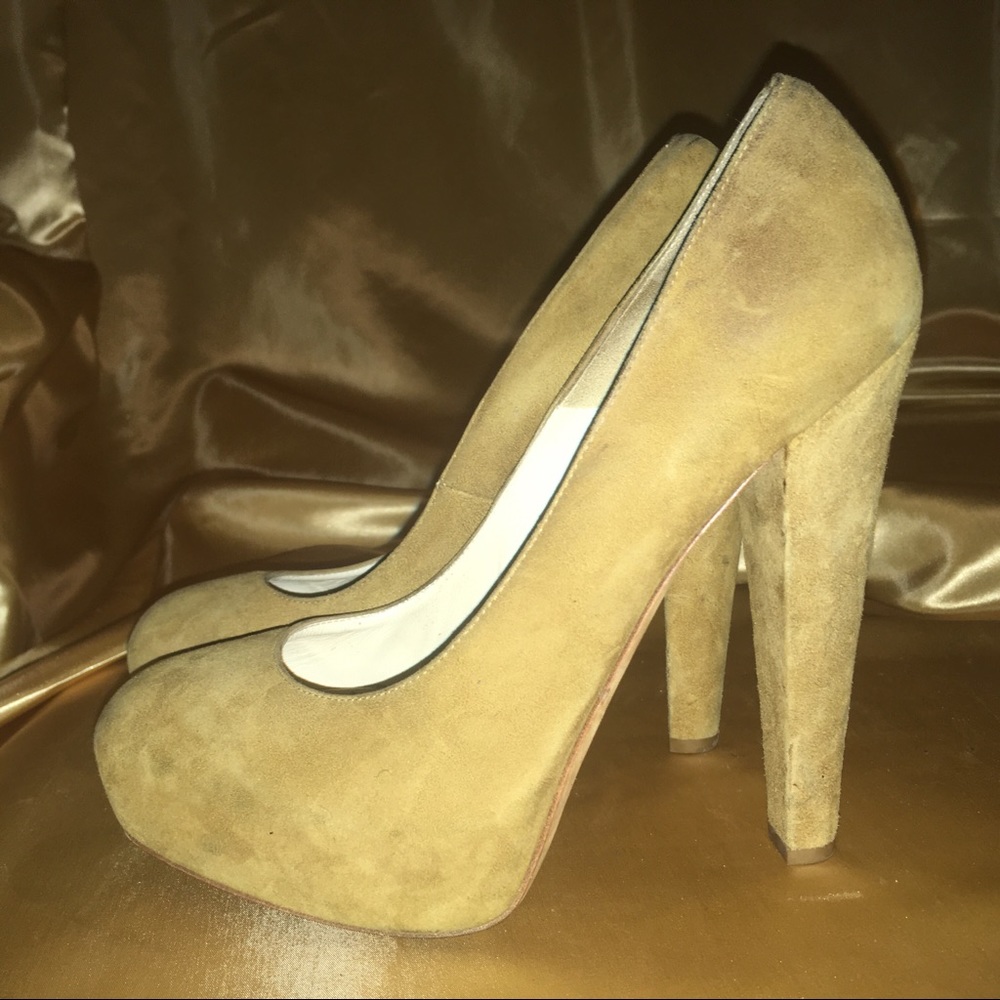 Brian Atwood Suede Heels Mustard Size 39